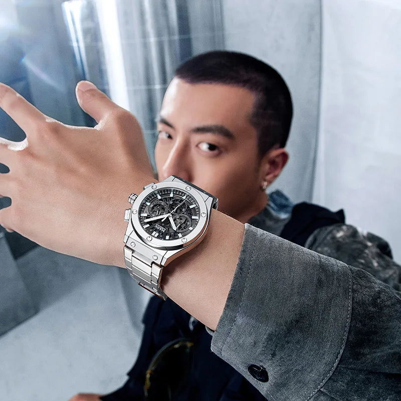 Mark Fairwhale 5037 Watches for Men Quartz Watches Waterproof Luminous Pointers Luxury Wristwatches Business Chronograph Watch