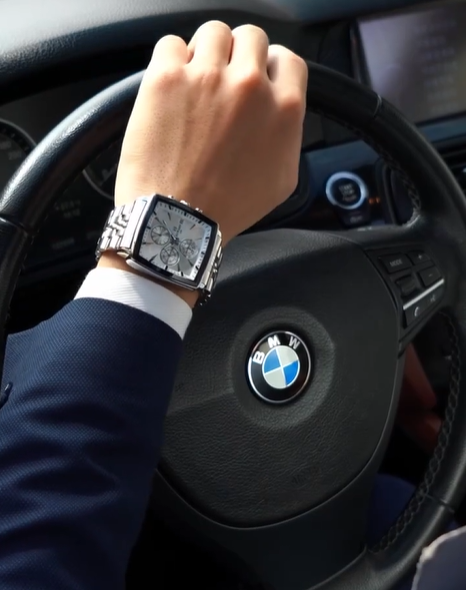 Luxury Square Dial Men Quartz Wristwatch Fashion Stainless Steel Man Business Watches With Calendar , perfect for gift